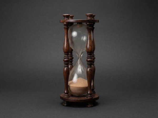 Medium sized antique Sandtimer / Hourglass in mahogony. Circa 1800.
