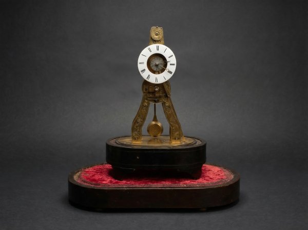 Miniature French Skeleton Clock. Circa 1870