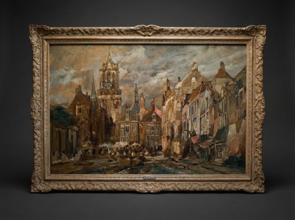 Oil Painting - Vogel, Job de (1908 - 1984). Ghent. Circa 1950.