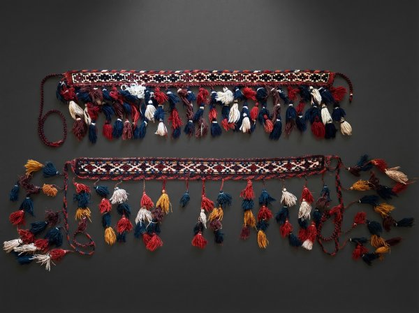 Pair of Wedding Camel / Horse Neck Dress Garments. Afghanistan Turkoman Trapping. Circa 1900.