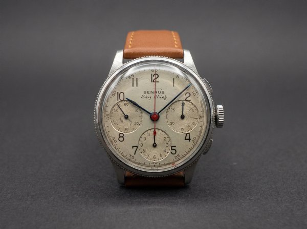 Rare Benrus Sky Chief Aviators Chronograph Watch. 1950s.