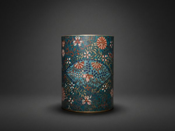Rare Cloisonne Enamel Paint Brush Sleeve. Late Edo period. Circa 1860.