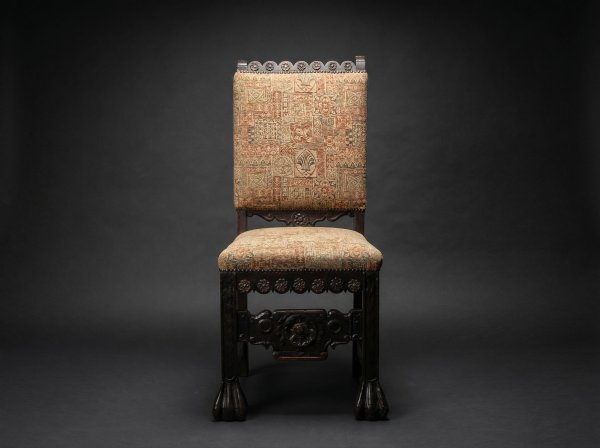 Rare Large Gothic Carved Chair. Circa 1800.