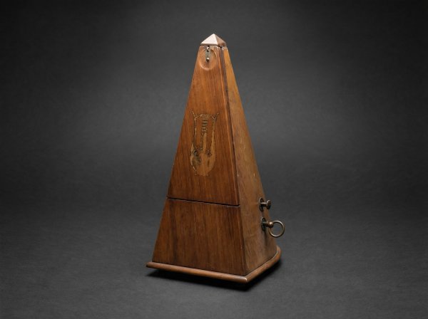 Rare Metronome in Walnut Coquille / Shell.  Circa 1910.