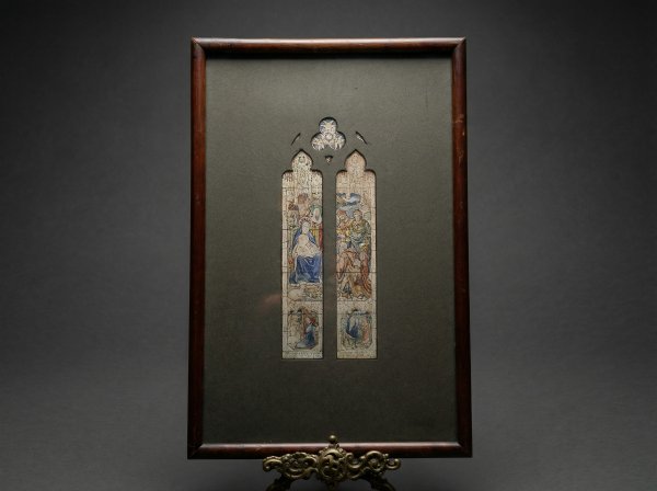 Rare Stained Glass Watercolour / Ink Drawing, William Pape. Circa 1900.