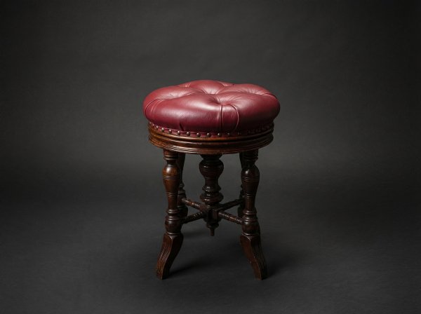 Victorian Walnut Adjustable Piano / Dressing Stool. C 1890