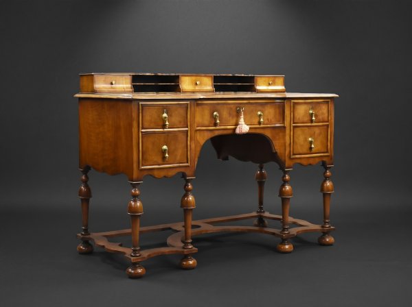 Antique Queen Anne Style Walnut Writing Table