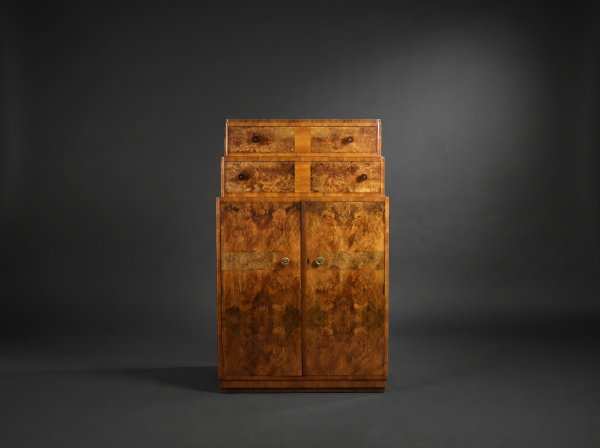 Art Deco Burr Walnut Tallboy