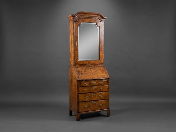George I Walnut Bureau Bookcase