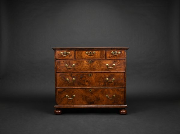 George III Burr Walnut Chest of Drawers