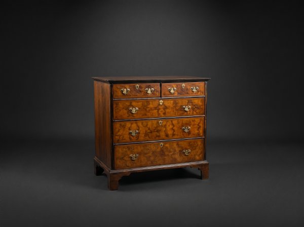 George III Burr Walnut Chest of Drawers
