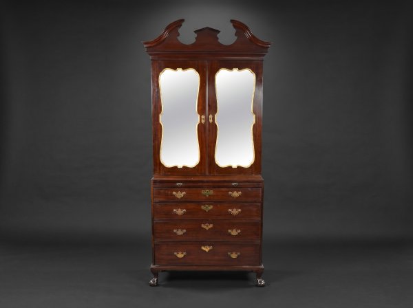 Irish George II Mahogany Secretaire Cabinet