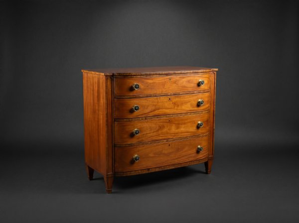 Regency Satinwood Bow Front Chest