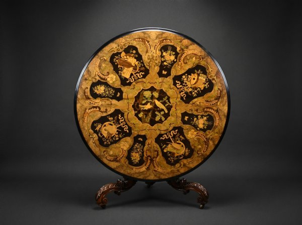 Victorian Burr Walnut Round Breakfast Table