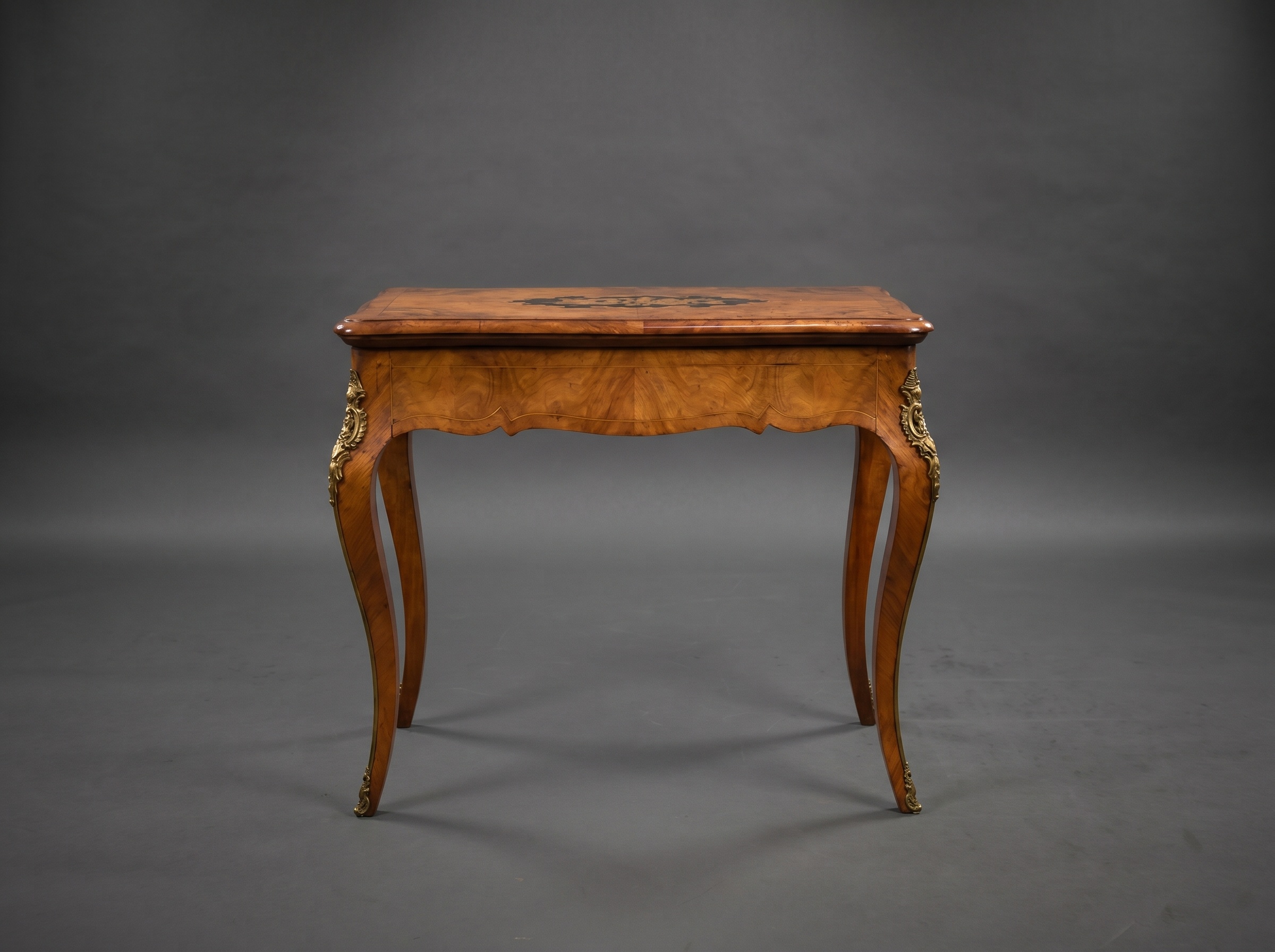 Victorian Burr Walnut Marquetry Inlaid Card Table